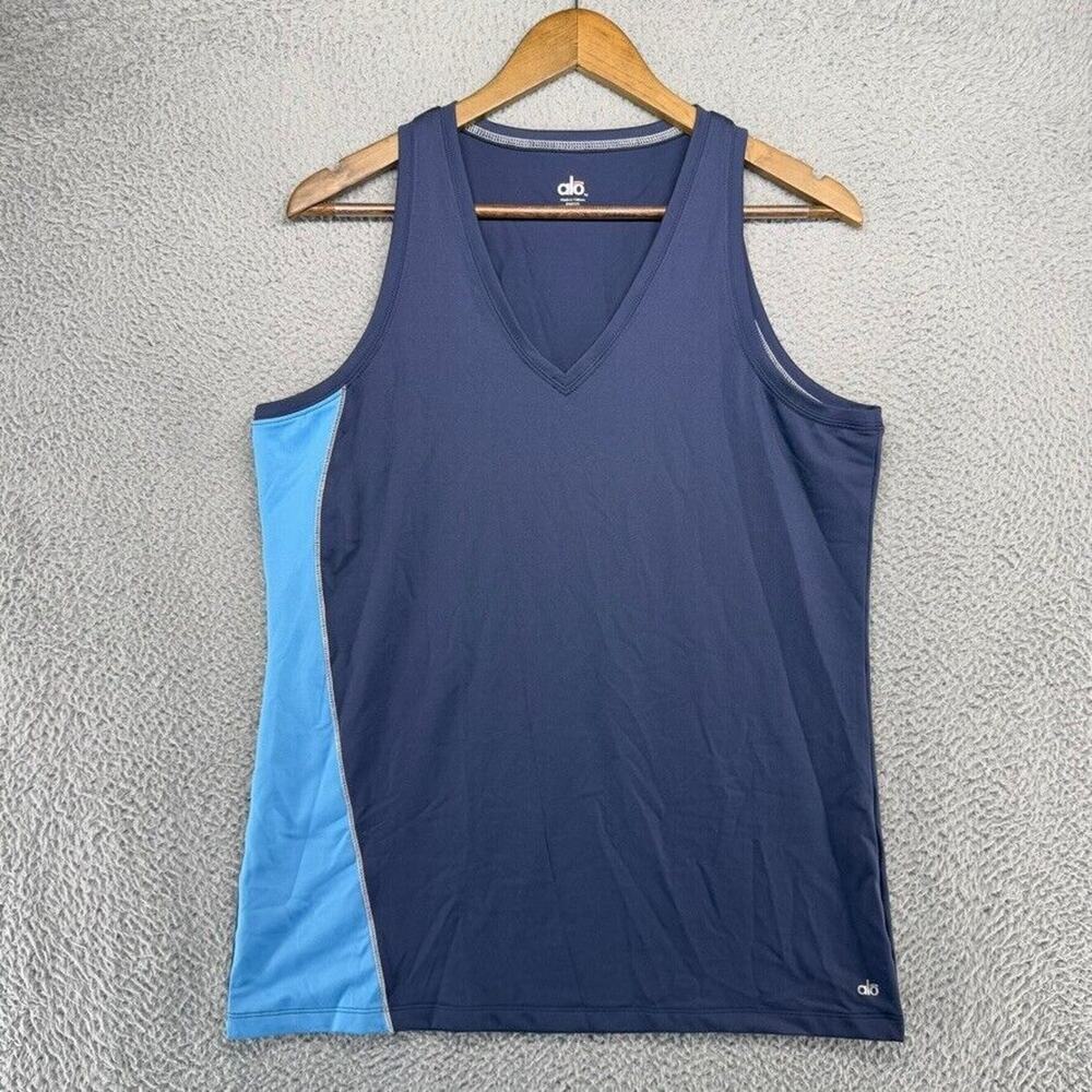 ALO Yoga Navy and Light Blue Tank Top